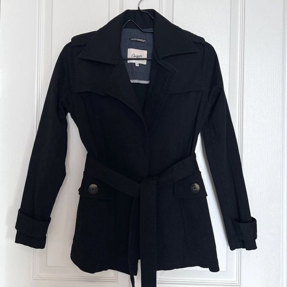 Chevignon Jackets & Blazers - Chevignon Jacket- Black Stretch Denim, Tie Closure, Car Length, Size Small